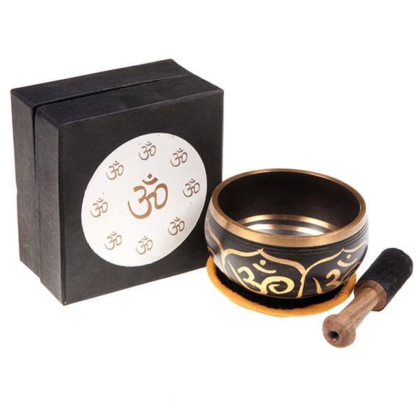Natures Artifacts Inc - Wholesale Meditation Supplies - Om Script Singing Bowl in a Gift Box4