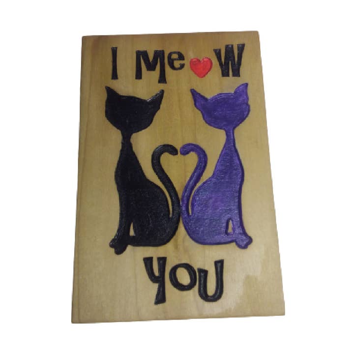 Cat Lover Sign, Cat Lady, I Heart Cats, Wood Wall Art for wholesale by Canary Hill Works