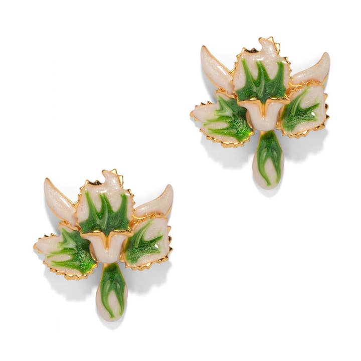 De Roze Rif Kleine Jade Orchidee Oorbel voor wholesale door The Pink Reef