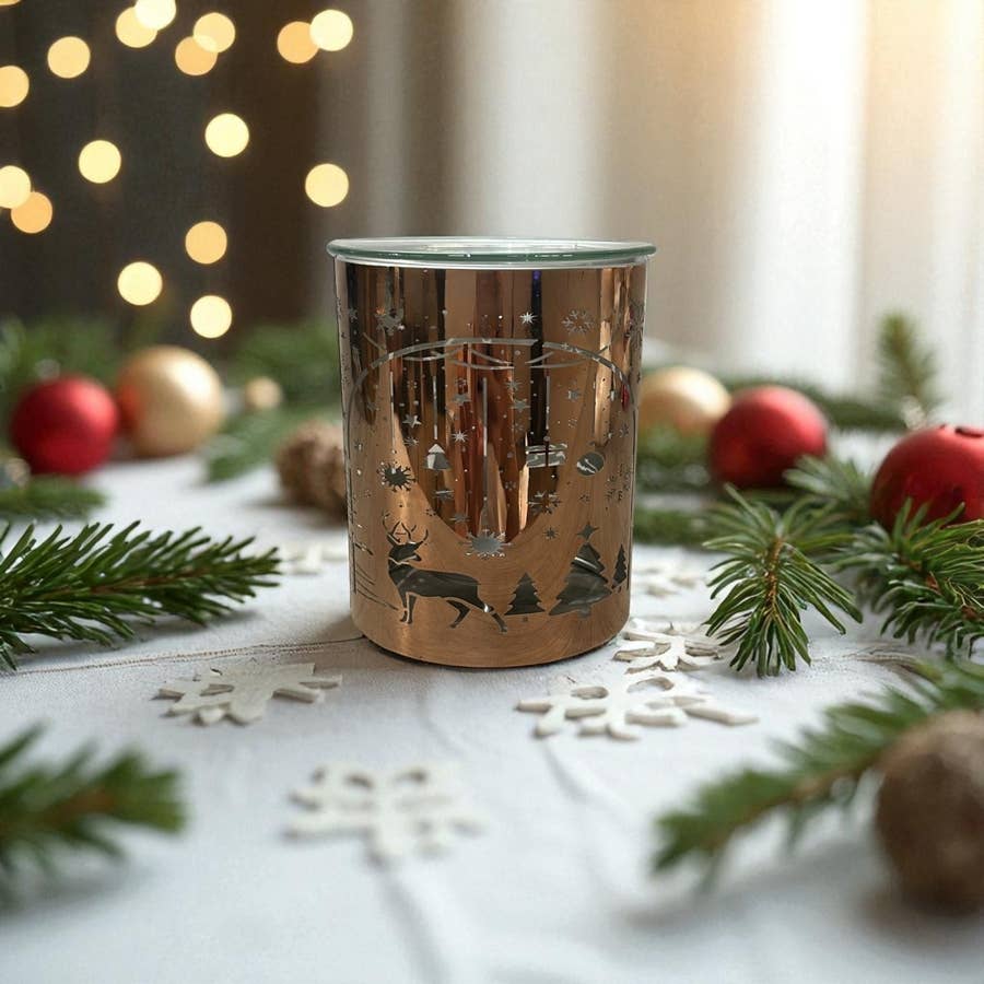 Zen'Arôme - Vendita all'ingrosso Scaldaolio - Brucia-profumo in metallo ramato – Arco di Natale laser8