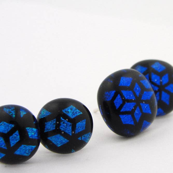 BM-709 : Poteaux dimensionnels (bleu-vert/noir) ⚡️ pour la vente par Momo Glassworks