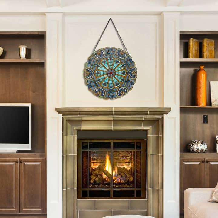 River of Goods - Wholesale Suncatcher - 22"W Webbed Heart Stained Glass Window Panel6