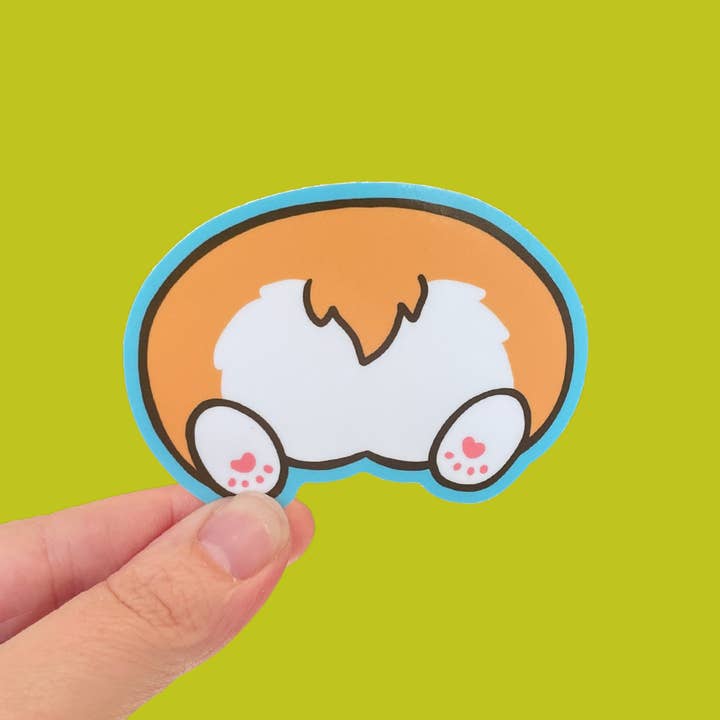 Sassie Cassie Art & Design - Wholesale Phone & Laptop Stickers - Corgi Butt Sticker