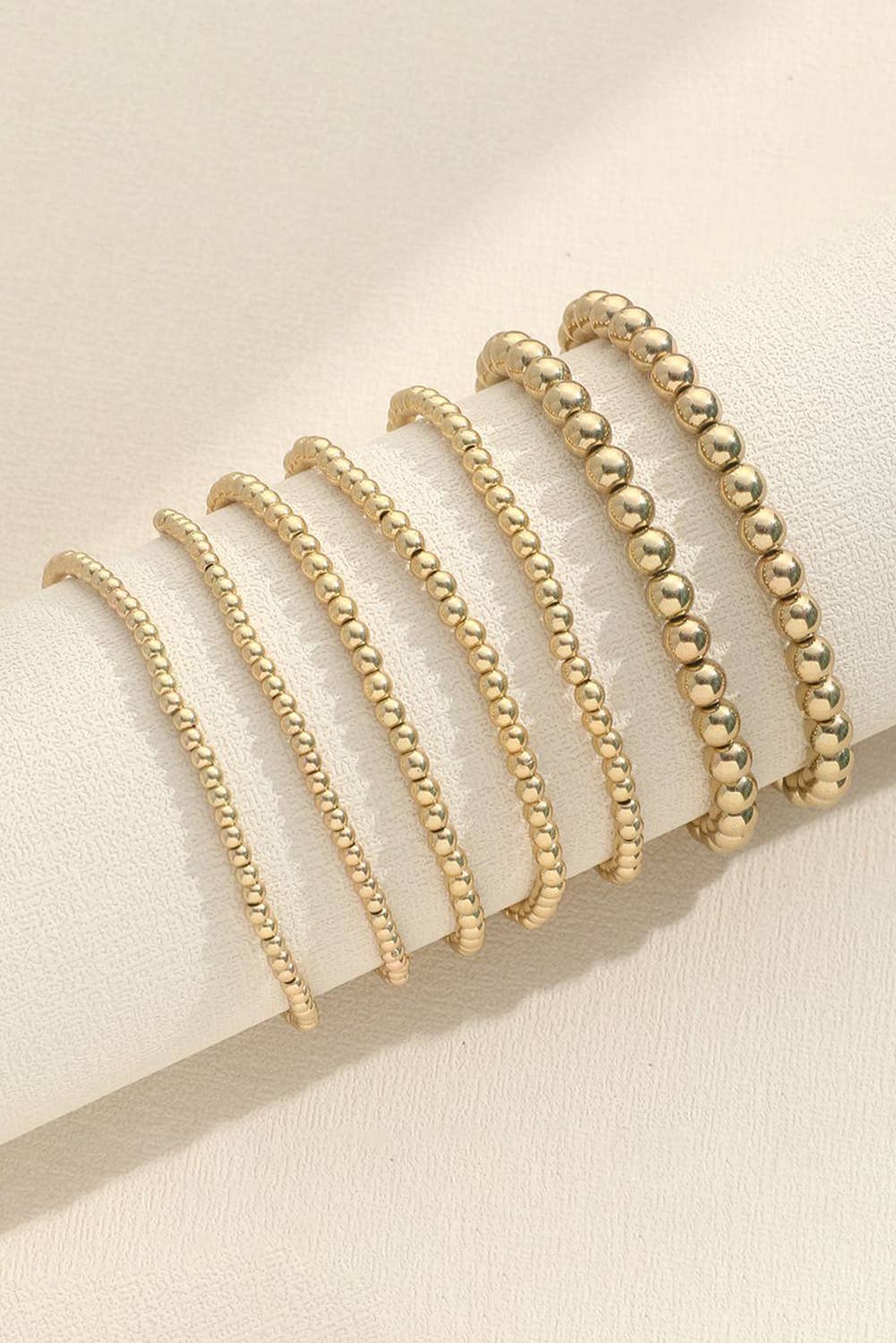 Gold LDC 7pcs/Set Minimalist Beaded Luxury Bracelet Set for wholesale on Faire5