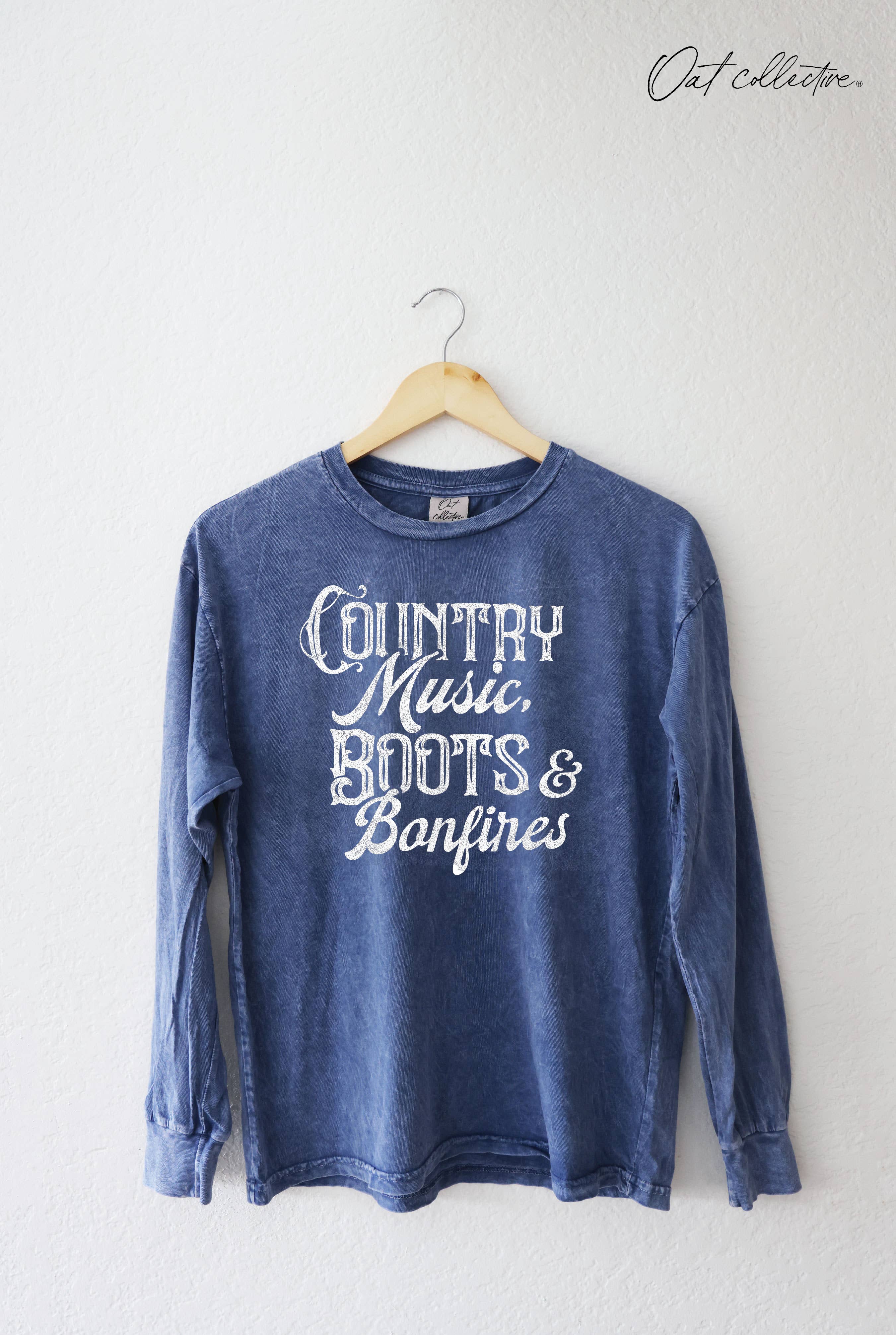 OAT COLLECTIVE - Wholesale Screen Printed T-Shirt - Women's - COUNTRY MUSIC  Mineral Washed Long Sleeve Graphic4