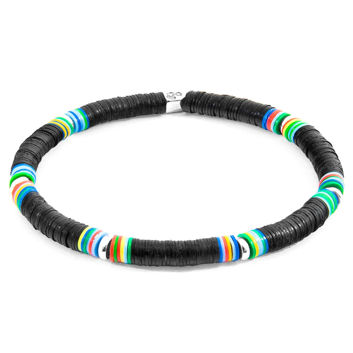 ANCHOR & CREW - Wholesale Beaded Bracelet - Blue Nakuru Silver and Vinyl Disc Bracelet0