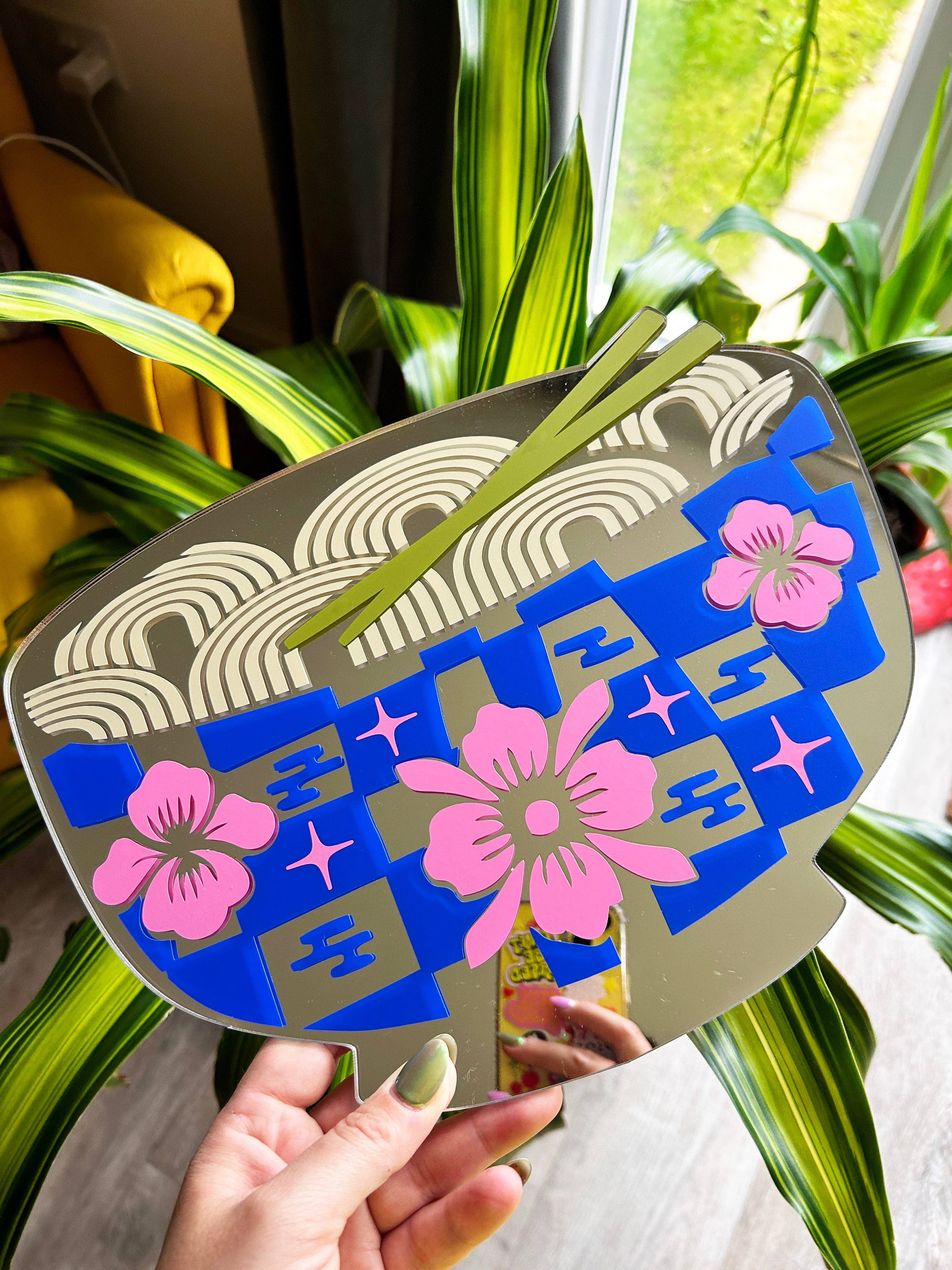 Printed Weird – wholesale Wall mirror – Ramen Noodle Bowl Mirror4