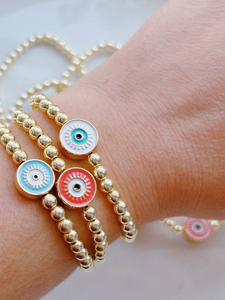 Evil Eye Gold Bracelets for wholesale by Designed by Emily Ann