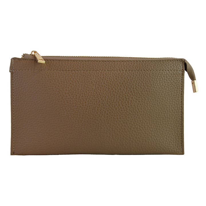 Fashion City - Wholesale Clutch Bag - Women's - Solid Colored Leather Clutch Bag Removable Strap1