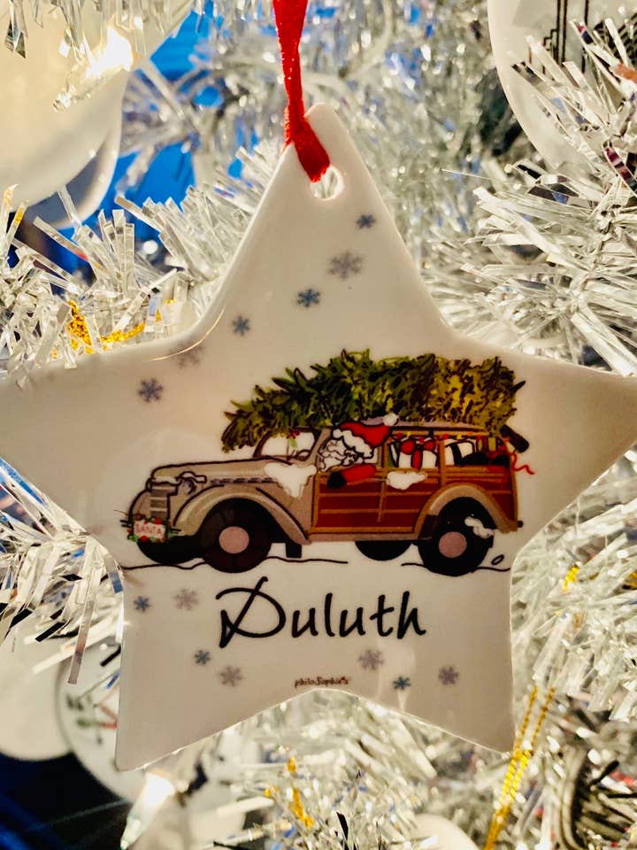 Name Drop - Adorno de Star Wagon - Personalizar con la ciudad/ciudad para venta al por mayor de philoSophie's Stationery & Gifts