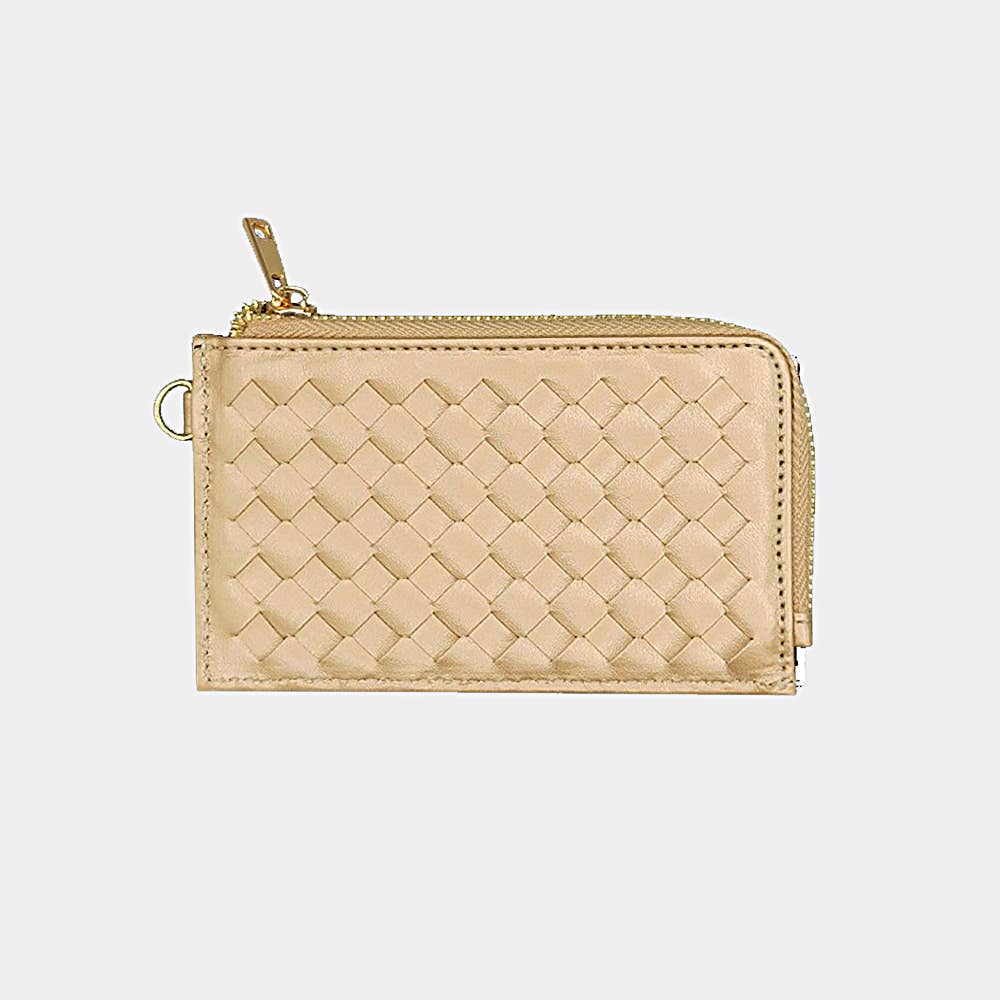 Sensibling Corp. - Wholesale Wristlet - Faux Leather Basket Weave Flat Card Holder Wallet Wristlet6