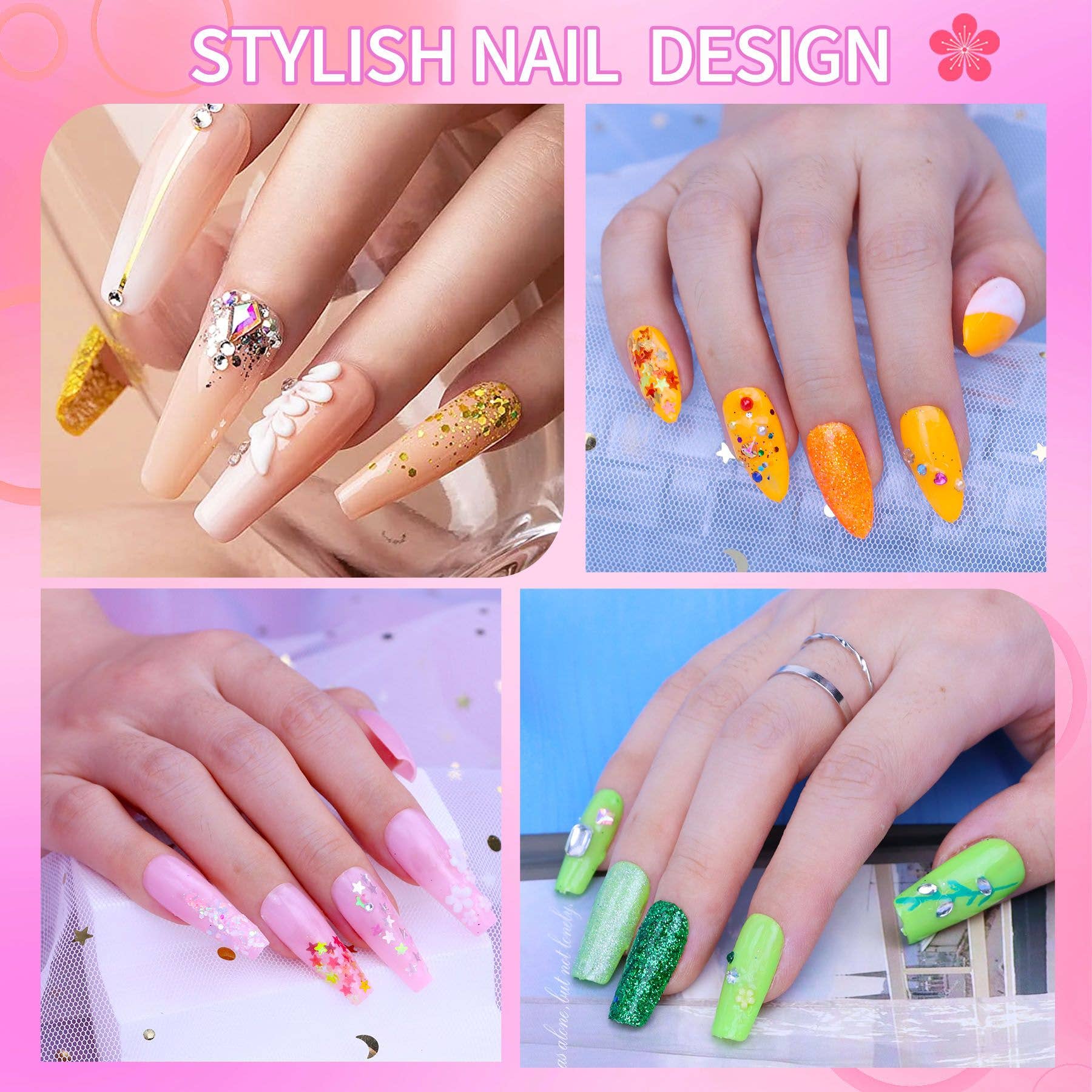 multicolour Acrylic Nail Kit, Nail Kit for Beginners with Everything, 24 Colors Glitter Acrylic Powder and Liquid Monomer Set, 200 Pcs Nail Tips, 3 Pcs Acrylic Nail Brush for Home DIY Extension Nail Salon for wholesale on Faire6