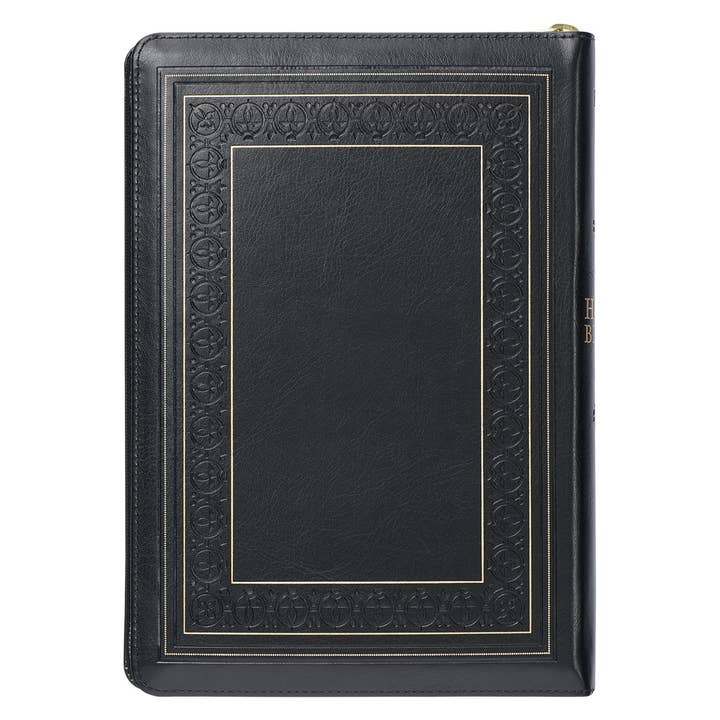 Christian Art Gifts - Wholesale Book - Adult - KJV Bible Giant Print Full-size Faux Leather, Black w/zipper