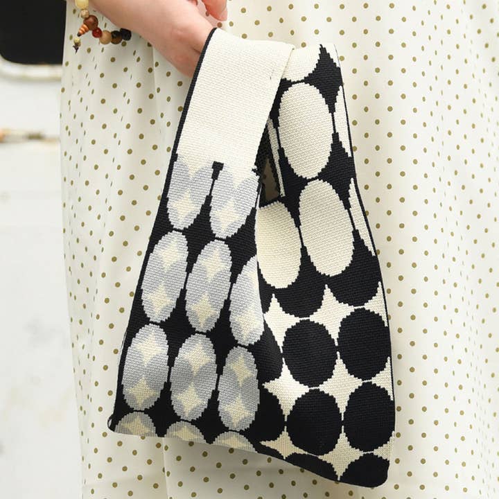 ACCITY - Wholesale Tote Bag - Women's - WOMEN COLOUR KNITTED TOTE BAG CASUAL WRIST HANDBAG_CWAB0879