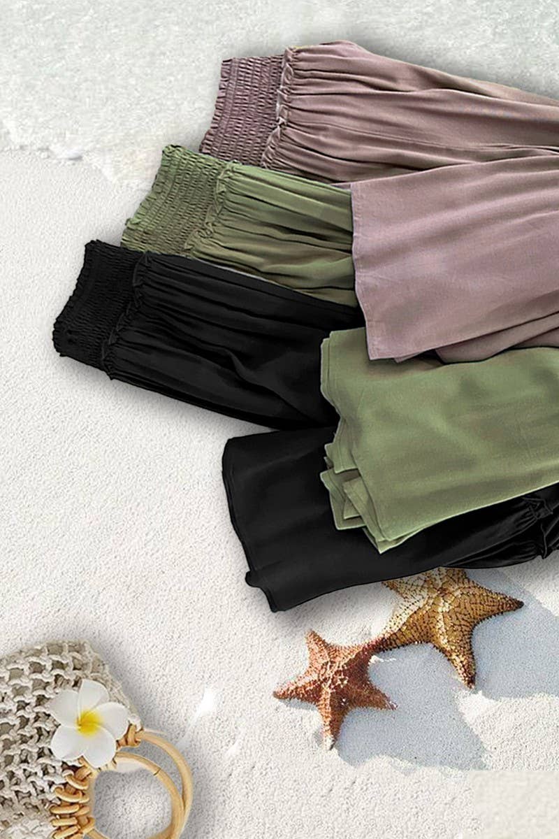 Vine & Love - Wholesale Pants - Women's - Maxi Tiered  Wide Leg Beach Palazzo Pants VP7305210