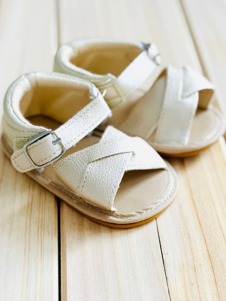 Baby Girls Gold Leather Sandals for wholesale by Brittany's