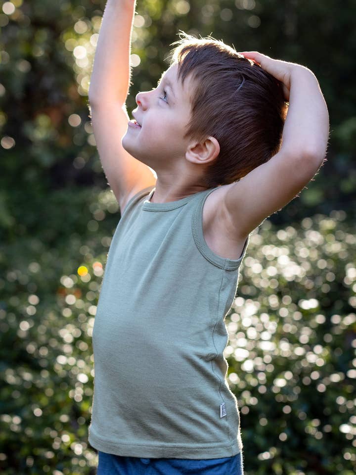 Merino Singlet - Sage for wholesale by Babu