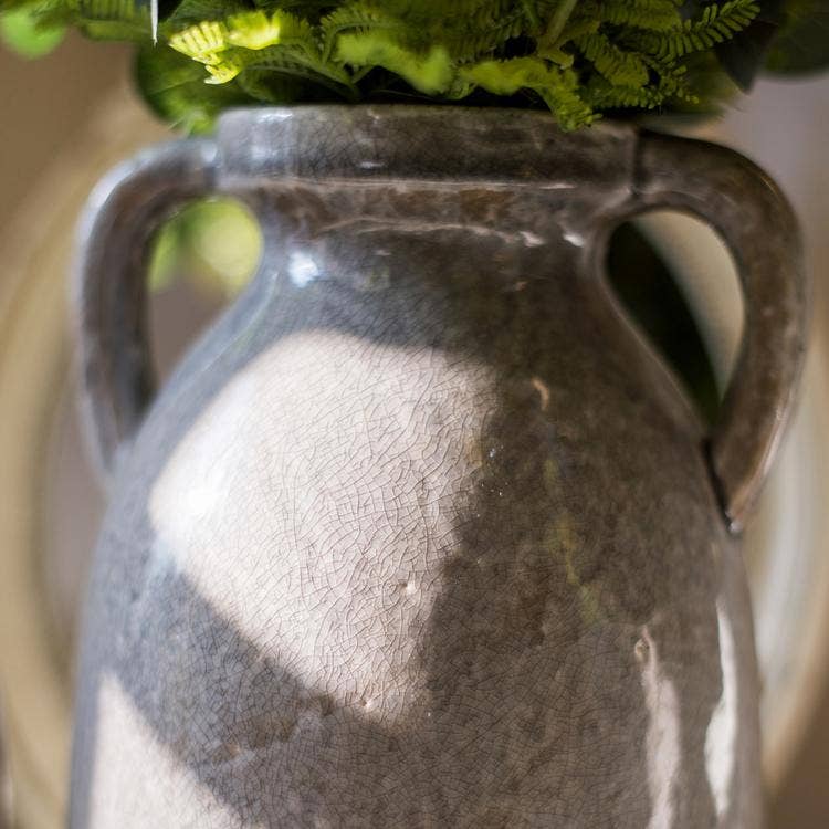 Rustic Reach - Vente Vases - Vase en poterie émaillée Binglie avec poignées10