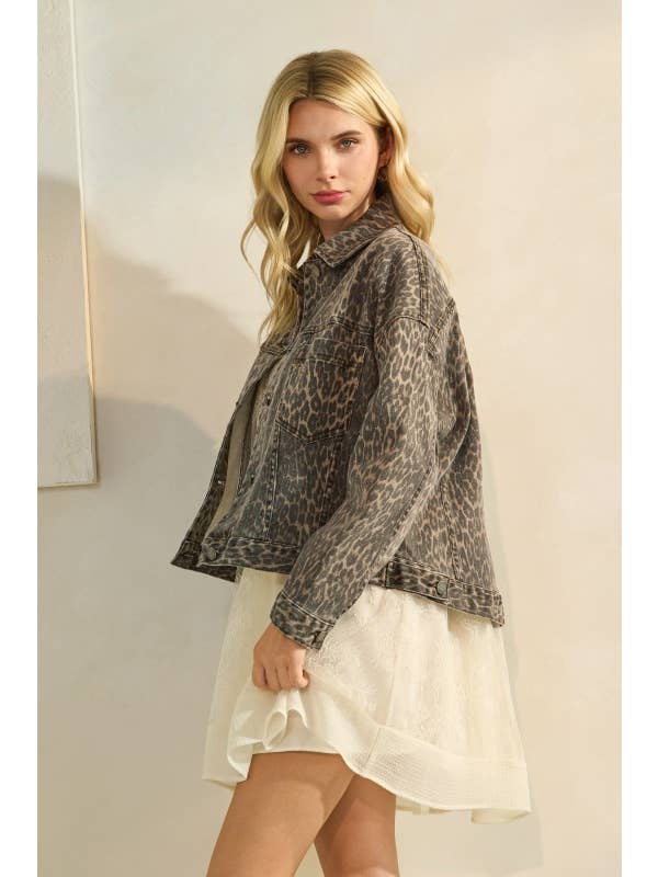 Pink Irene Wholesale - Venta al por mayor Chaqueta - Mujer - Chaqueta vaquera estampada de leopardo29