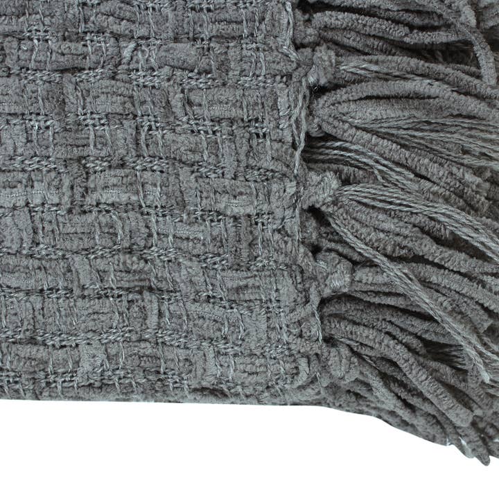 Fabstyles – wholesale Prydnadsfilt – Fabstyles Chenille korg väva kasta filt, 50x60