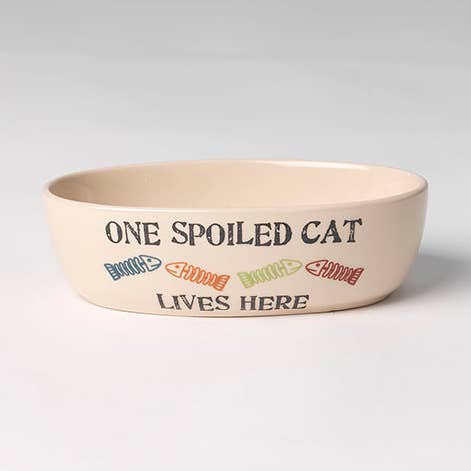 One Spoiled Cat Cat Oval, 2 Cups for wholesale by PetRageous Designs