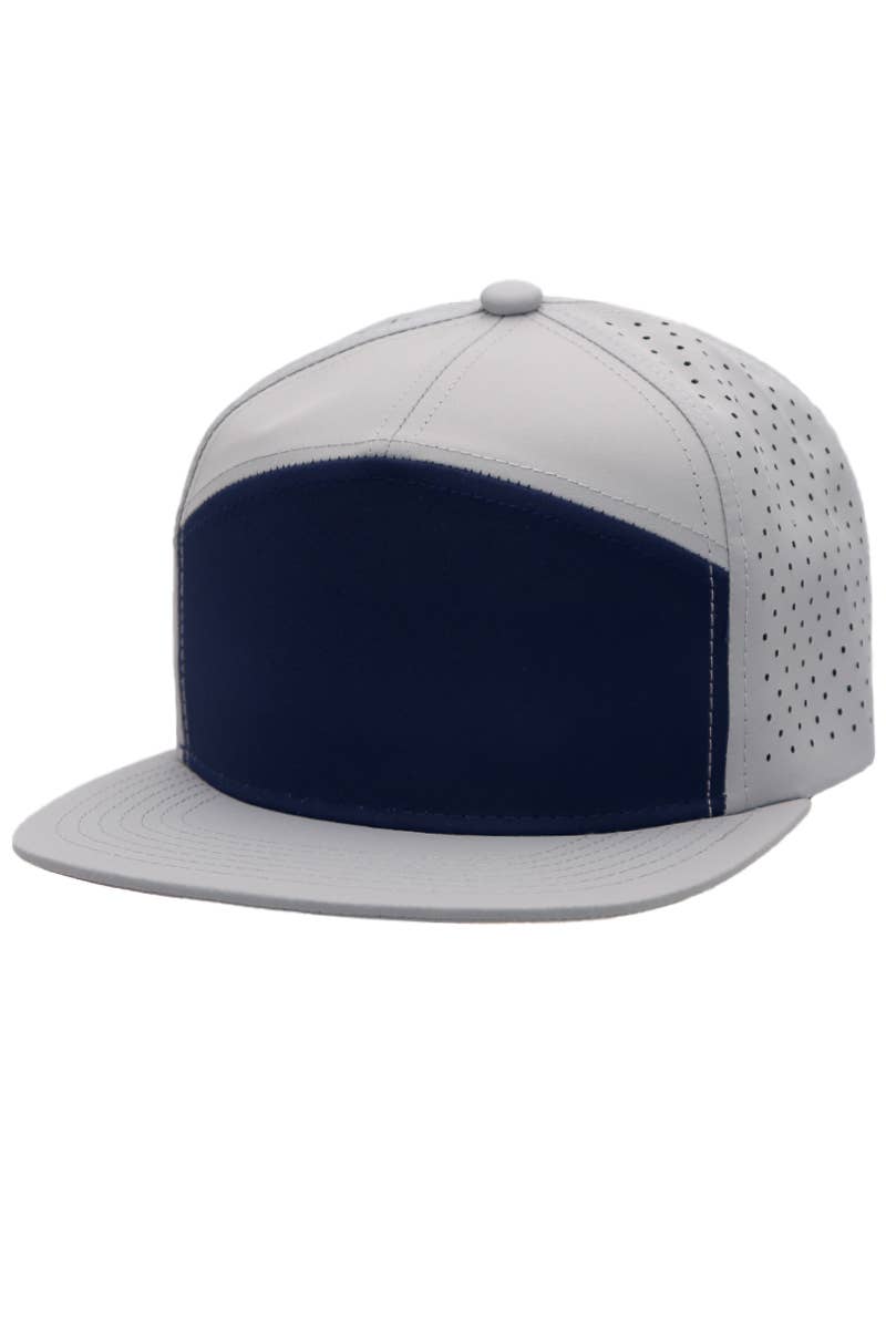 Cap Zone – Boné - Unissexo por atacado – Boné Snapback 7 Painéis com Frente Colorida e Perfurações Digitais3
