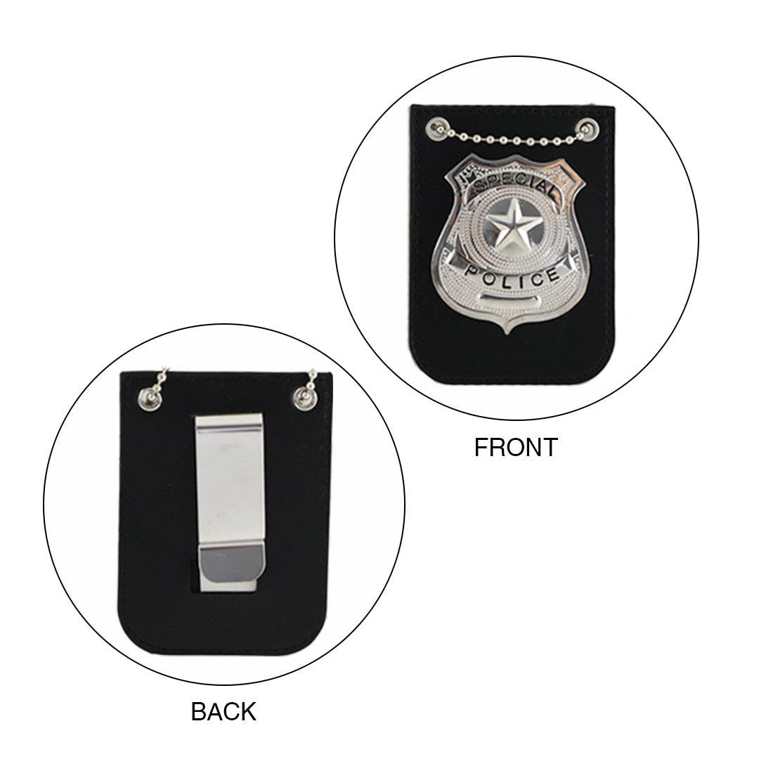 KINREX - Wholesale Classic Toy - Kids - Police Badge Holder with Chain and Black Belt Clip4