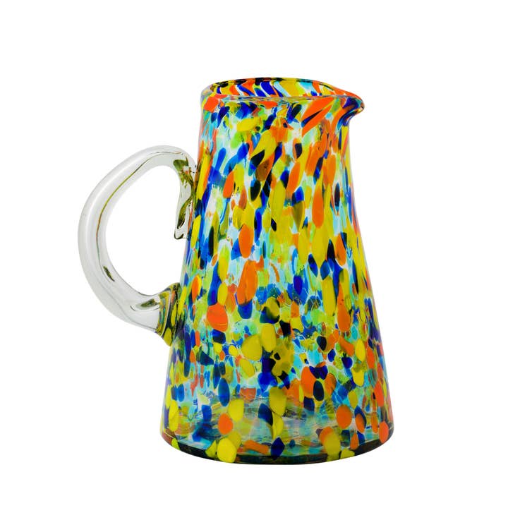 Carnival Pitcher Handblown Mexican Glass for wholesale by 10 Strawberry Street