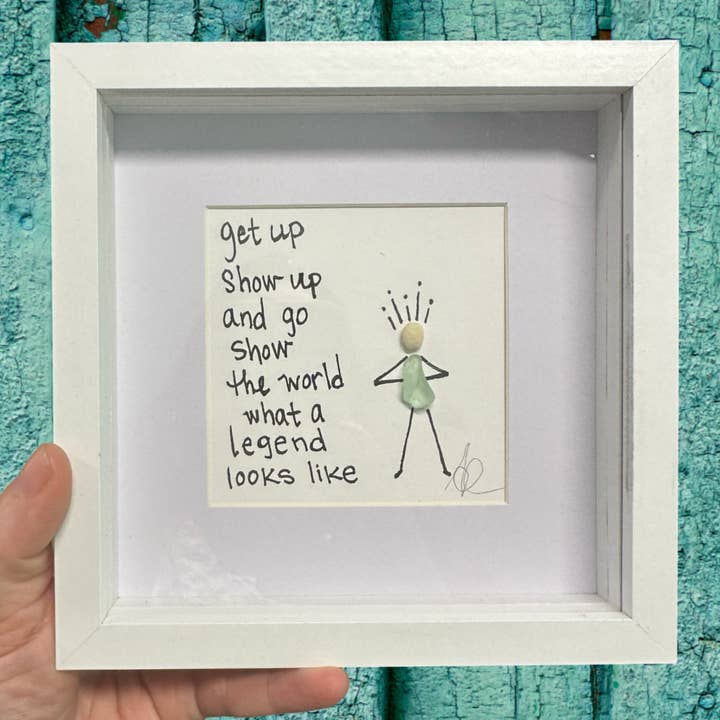 Legend MINI - Sea Glass Art - 6x6 Framed for wholesale by Back Bay Designs
