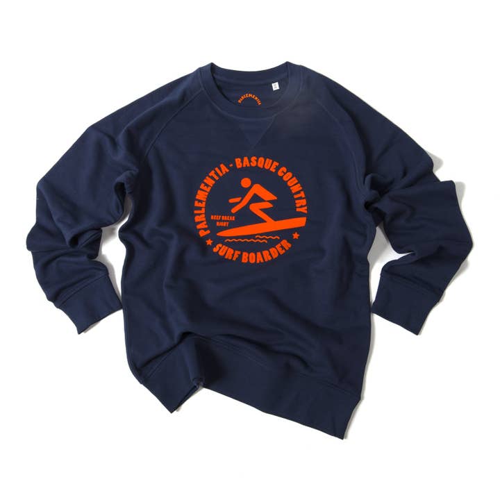 Navy-oranger Mythos-Sweatshirt für den Großhandel von Parlementia