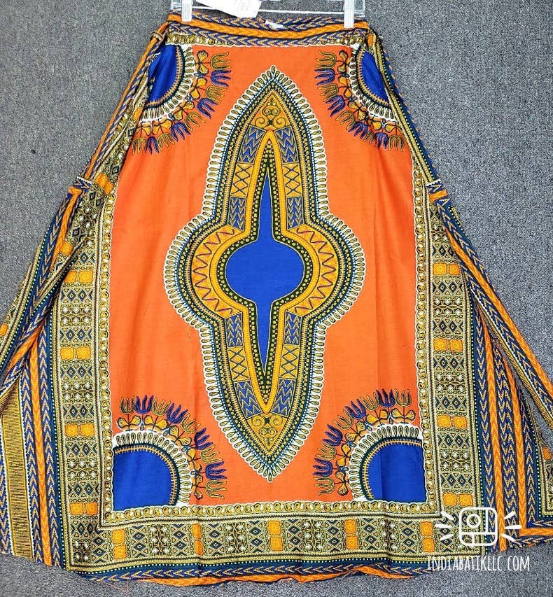 India Batik – Engroshandel Nederdel - Dame – #6006- Kvinder Lang Omslagsskørt- Dashiki Print7
