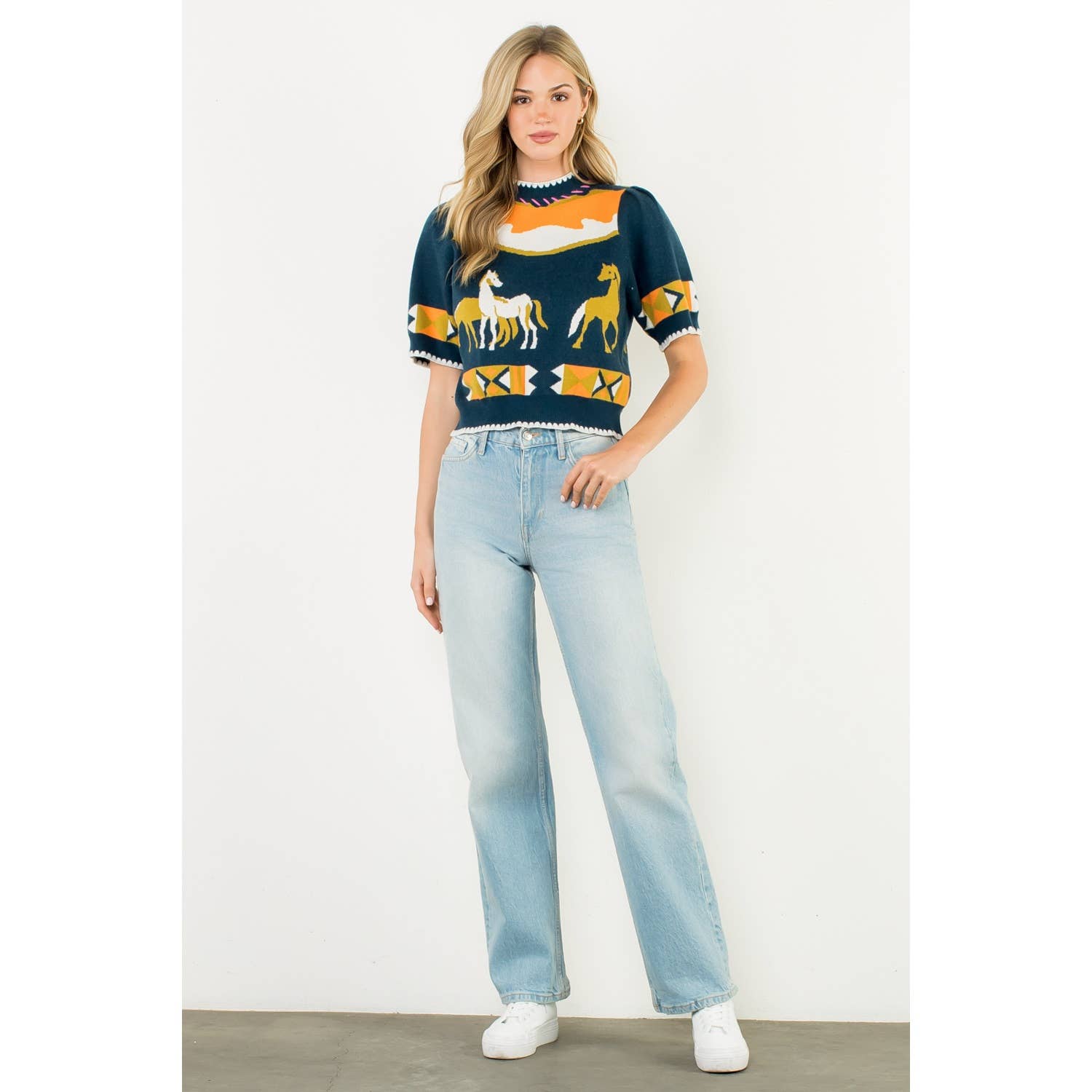 THML - Wholesale T-Shirt - Women's - Short Sleeve Horse Detail Top13