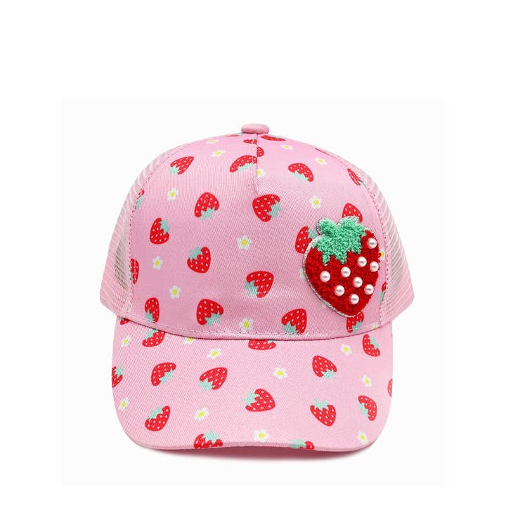 Strawberry Printed Trucker Hat for wholesale by OMG Accessories
