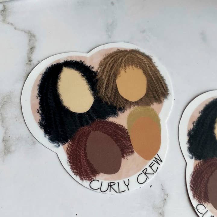 Sassy and Chic Designs by Cori - Wholesale Sticker - Curly Girl, Curly Crew Sticker1