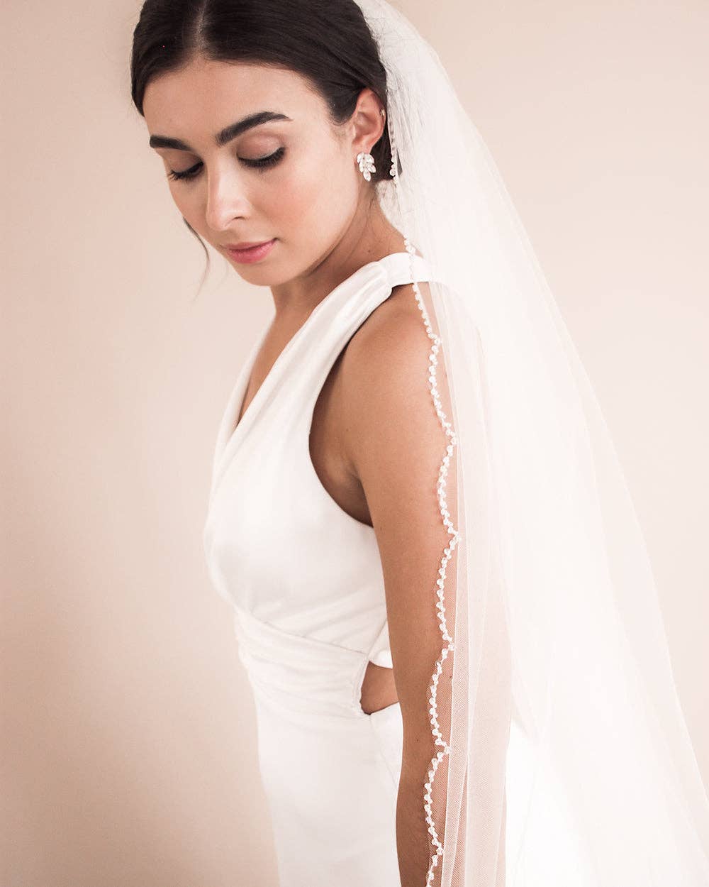 Dareth Colburn Designs - Wholesale Veil - Women's - Kelly Scalloped Edge Beaded Veil3