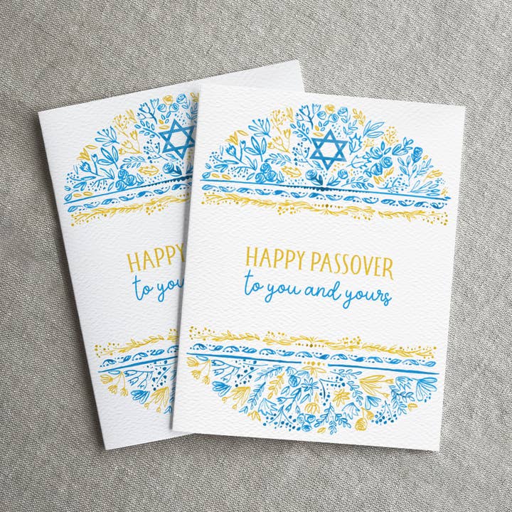 Blue Thistle - Wholesale Passover Card - Happy Passover Greeting Card, Jewish Holiday, Pesach2