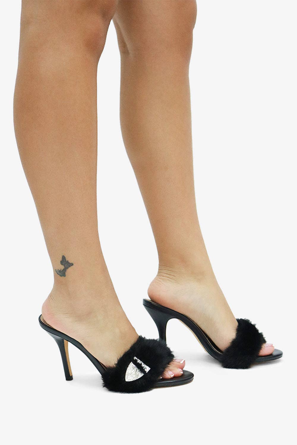 Lemonade Shoes – Engroshandel Højhælede sko - Dame – CHAIRMAN- Pelsmuldhæl med udsmykning5