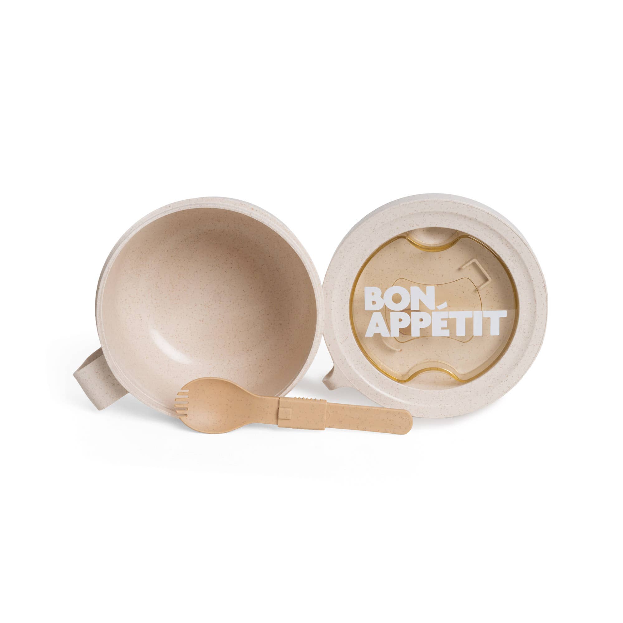 Helio Ferretti - Wholesale Lunch Bag/Box - BEIGE ROUND BON APPÉTIT LUNCH BOX HF