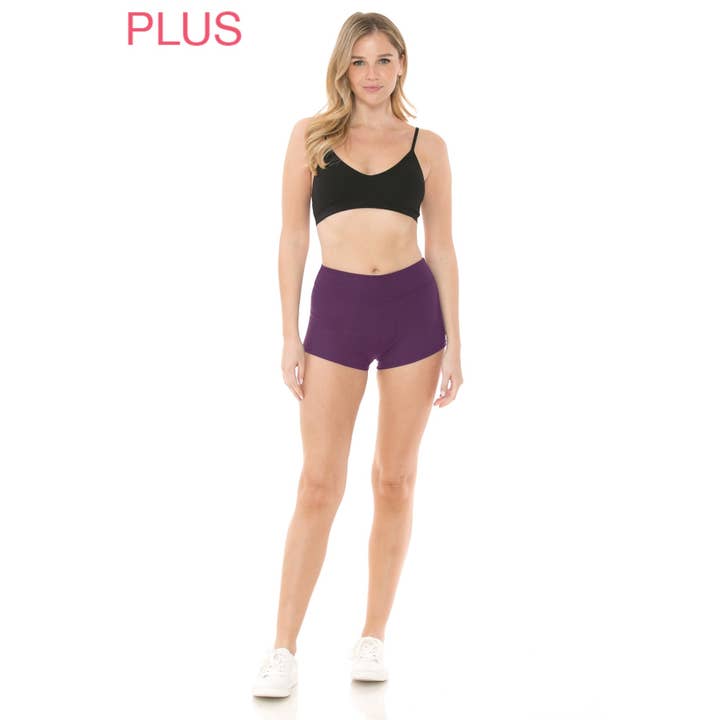 Leggings Depot - Wholesale Athletic Shorts - Women's - Plus Size Buttery Soft Yoga Style Mini Shorts17