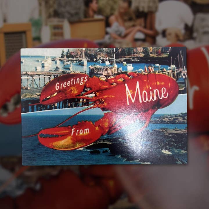 Saudações do Maine – Postal Vintage Lagosta por atacado de Maine Souvenirs