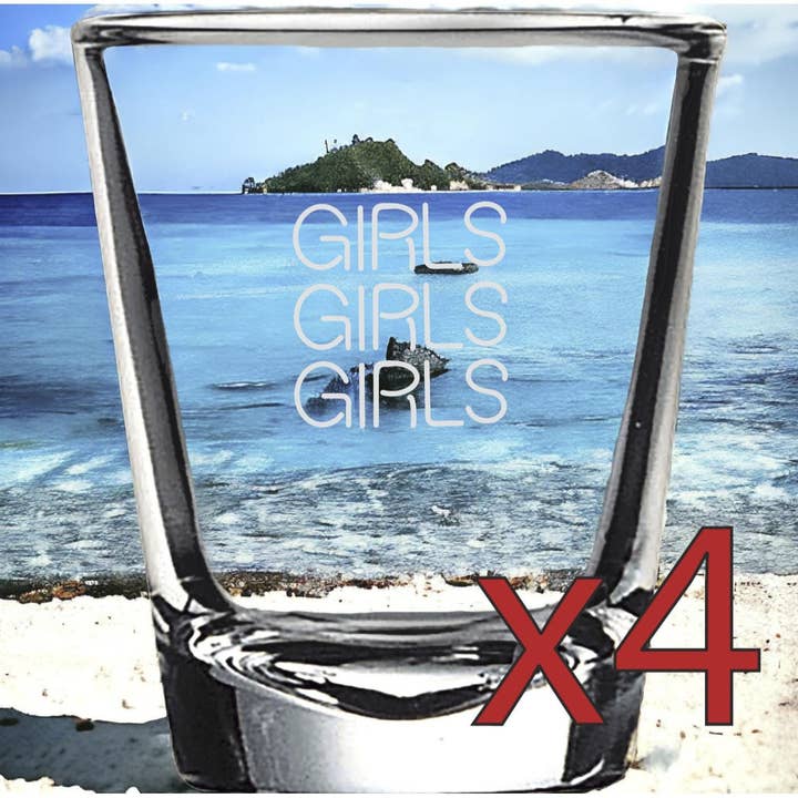 Flickor x4 Premium 2oz Anpassningsbara Snapsglas för wholesale av Texan Customs