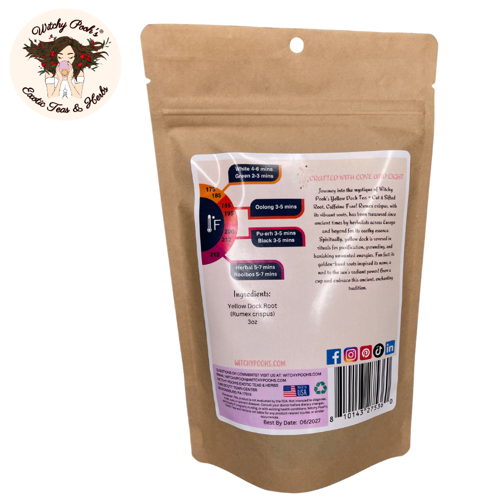 Witchy Pooh's Exotic Teas & Herbs - Wholesale Loose Tea - Witchy Pooh's Yellow Dock Tea - Cut & Sifted Root, Caffeine 3