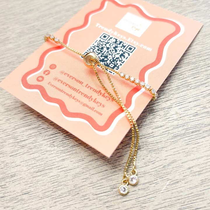TrendyKeys - Wholesale Charm/Dangle Bracelet - Gold Slider Bracelet
