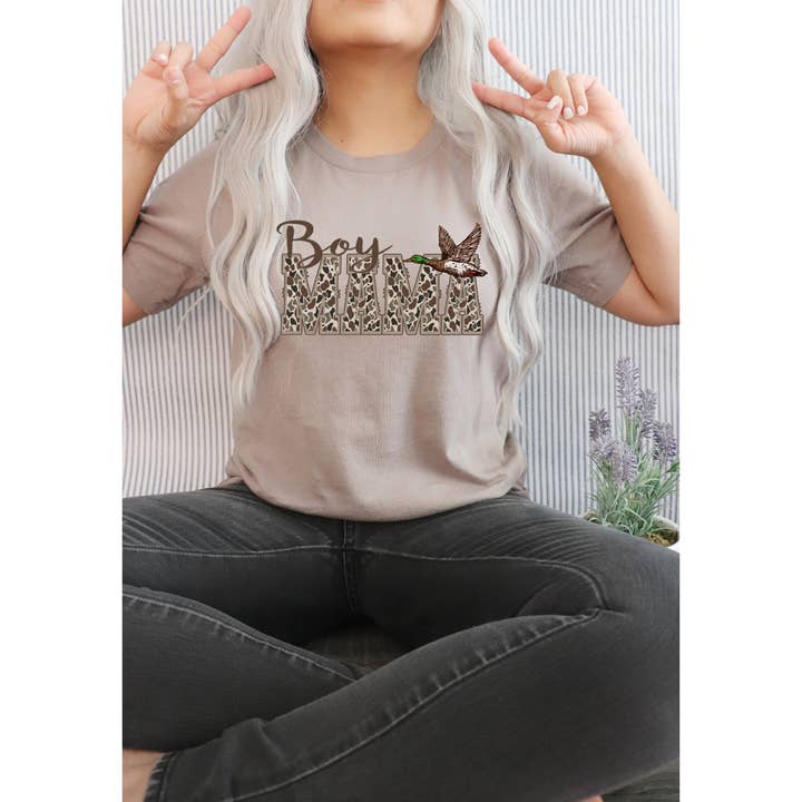 Boy mama Camo Graphic T-Shirt for wholesale by Hailee’s Creations