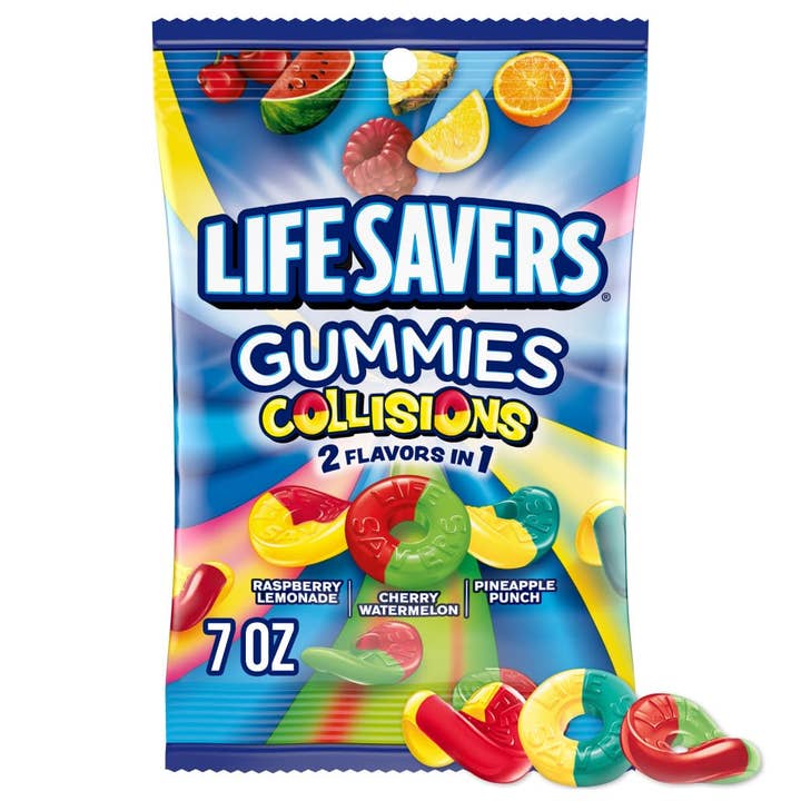 Lifesavers Gummies Collisions Candy 7oz Bag for wholesale by Long Island Candy Factory