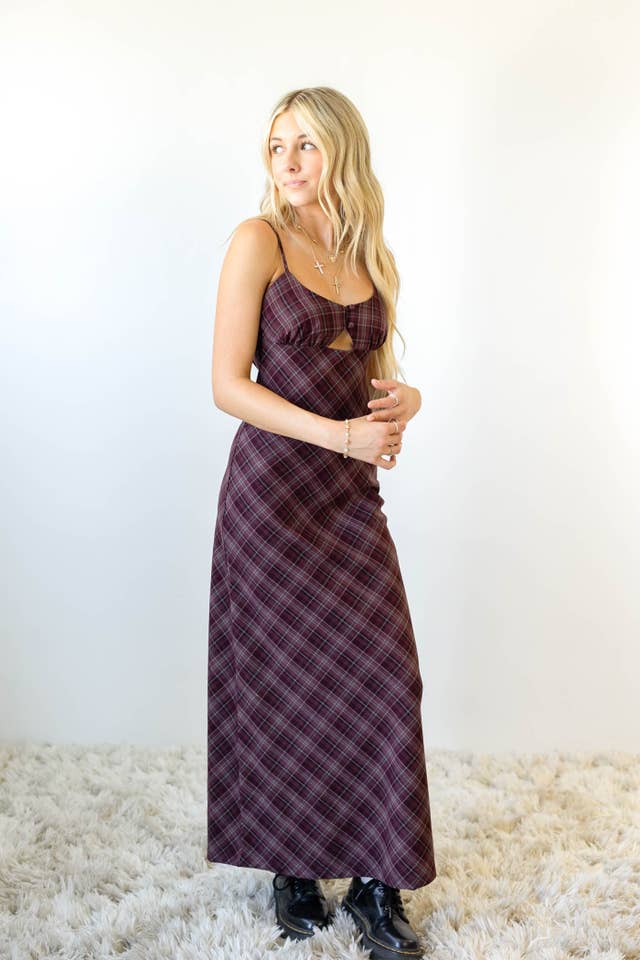 Nectar Clothing - Wholesale Dress - Women's - Plaid Maxi Dress17