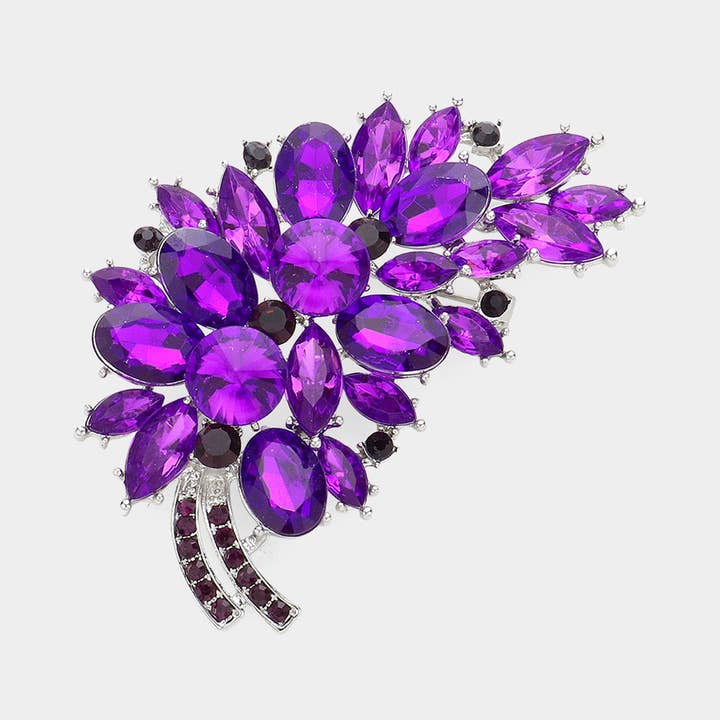 Sensibling Corp. - Wholesale Brooch - Glass Crystal Leaf Pin Brooch5