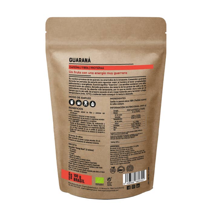 Orgánica Superfoods SL - Wholesale Protein/Superfood Powder - Guarana from Brazil RAW Organic - 100g