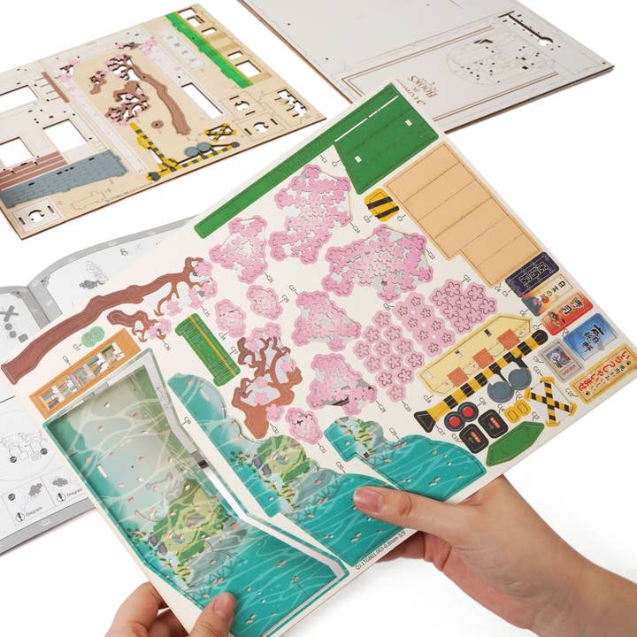 Hands Craft - Wholesale DIY Craft Kit - DIY Miniature House Book Nook Kit: Sakura Densya