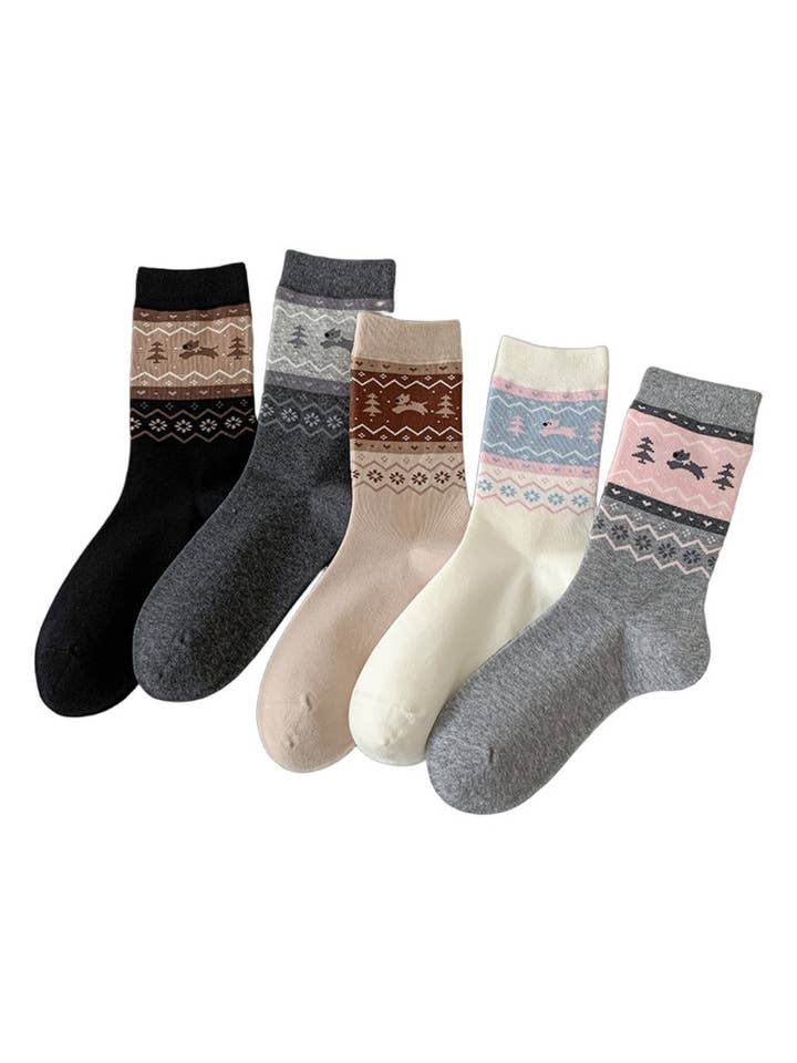 Funkyrel® Atzbranding Limited - Wholesale Socks – Women's - Rufia - Puppy Dog Pattern Cute Mid-Calf Socks5